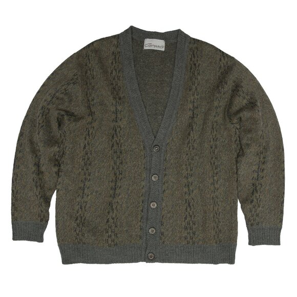 Carrer's (Spain) Vintage Herringbone Rib Brushed Alpaca Wool Cardigan : M